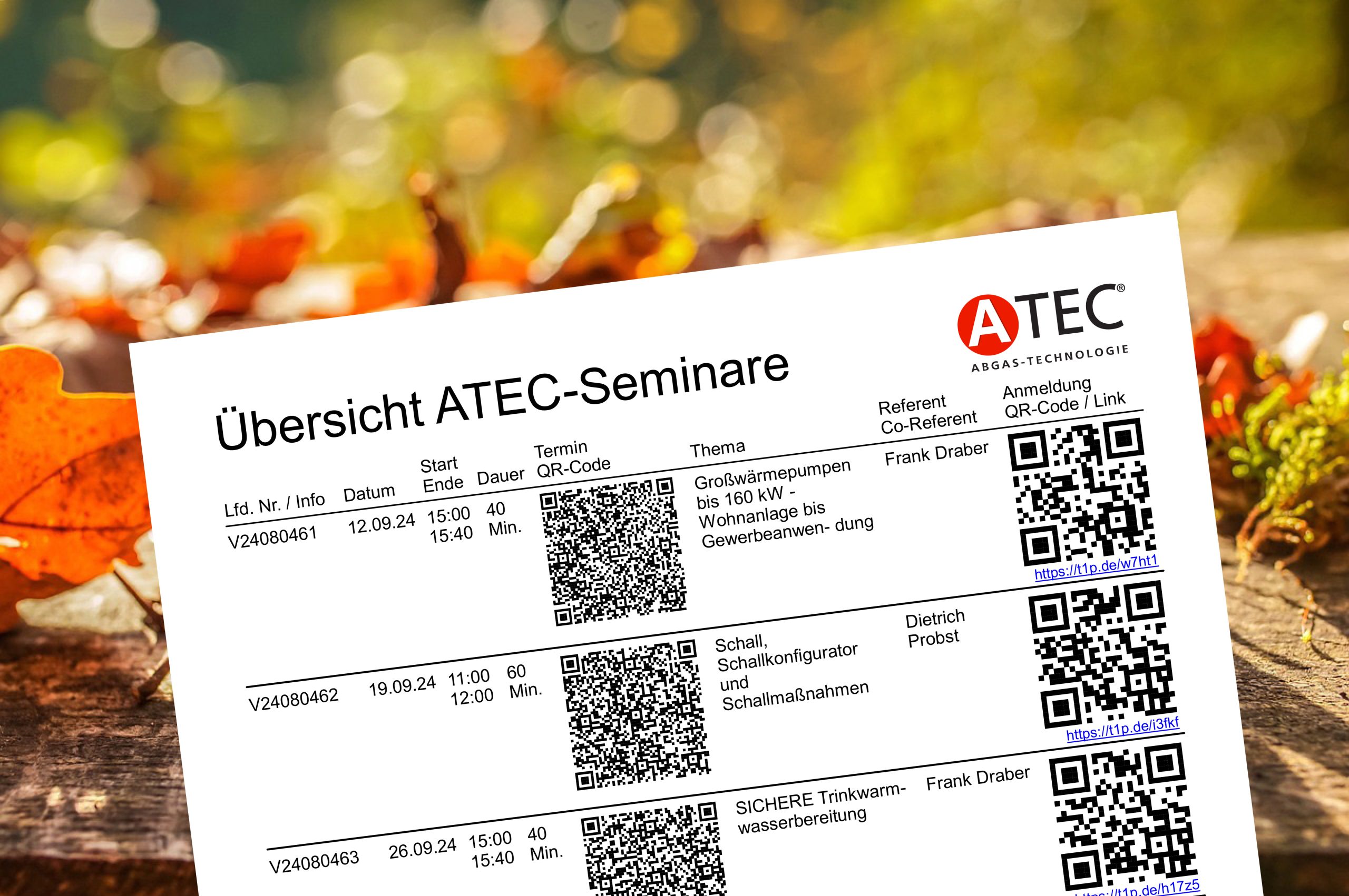 Seminarkalender angedeutet